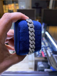 Moissanite Silver Cuban Link Bracelet Hip Hop Iced Out Statement Wrist Bracelet Luxury Bling Jewelry Gift For <b>Men</b> - Product Image 2