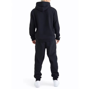 Ensemble de survêtement décontracté en molleton 100 % coton, design personnalisé, couleur unie, pour l'hiver, avec sweat à capuche et pantalon de survêtement à cordon de serrage - Product Image 6