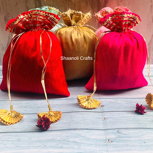 Premium Quality New Arrival <b>Organza</b> Gota Work Pouches for Candy Packing Return Gift Bags <b>Organza</b> Pouches for Wedding - Product Image 1