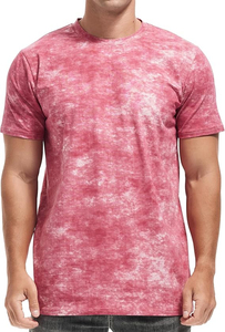 Wholesale Premium Quality Men's <b>Tie</b>-Dye Short Sleeve T-Shirt O-Neck Casual <b>Knitted</b> Regular Fit Patterned Red White 2026 - Product Image 4