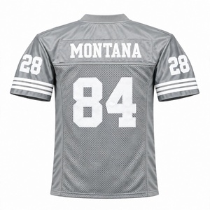 Maillot de football américain gris clair personnalisé, respirant en mesh, numéro 84 blanc brodé, uniforme d'équipe, col en V, tenue d'entraînement athlétique - Product Image 2