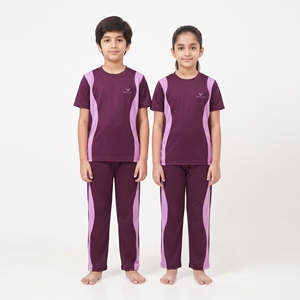 Conjuntos de chándal a rayas con contraste para niños y niñas, ropa deportiva informal, pantalones de pierna ancha, ropa a juego al por mayor - Product Image 3