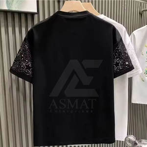 ออกแบบโลโก้ของคุณเอง เสื้อยืดผู้ชายประดับเพชร เสื้อผ้าออกกำลังกาย ดีไซน์ล่าสุด เสื้อยืดผู้ชายประดับเพชร - Product Image 5