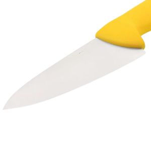 Cuchillos de Cocina con Mango Amarillo y Hoja Plateada en Punta, con Protector Ergonómico para los Dedos, para Cortar Carne y Picar Verduras - Product Image 6