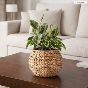 Nouvelle Conception Écologique Panier de Jardinage Circulaire en Paille Tressée Faite à la Main, Sculpté à la Main, Léger, Durable et Naturel pour la Décoration Intérieure - Product Image 3