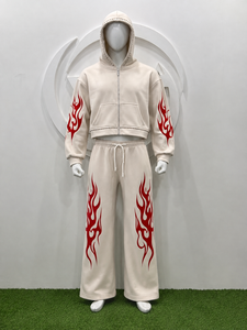 For Solid Zip Hooded Hoodie Wide Leg <b>Pants</b> Set Unisex Rhinestone Stud <b>Y2K</b> Streetwear Relaxed Two Piece Premium Fashion Wear - Product Image 3