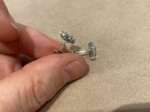 VVS Moissanite <b>Silver</b> Earrings with Pear and Emerald Cut Earring for Bridal Jewelry and Gifting Purpose Use - Product Image 2