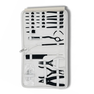 Kit d'outils pour extensions de cheveux en acier inoxydable : Ouvre-perles et pinces pour micro-anneaux, ensemble d'outils de pose de perles pour usage en salon - Product Image 3