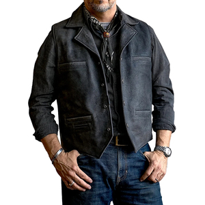Top Men's Casual High Quality Genuine Leather <b>Vest</b> Comfortable Custom Made Winter <b>Vest</b> Wholesale Biker Fashion <b>Vest</b> & Waistcoat - Product Image 1