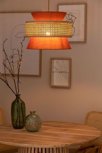 Vintage Style Rattan Pendant <b>Light</b> Handmade Woven Hanging <b>Ceiling</b> Lamp <b>for</b> Bedroom Living Room Restaurant Decoration - Product Image 3