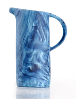 Carafe à eau moderne en verre marbré vert avec poignée et bec verseur