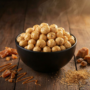 Makhana (Nueces de Zorro) con Sal y Caramelo |   Semillas de Loto Tostadas, Bocadillo Dulce |   Proveedor de Semillas de Nenúfares Aromatizadas al por Mayor - Product Image 3