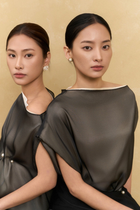 Vestido Maxi de Seda Organza a Rayas para Verano, Tejido Transparente, Hombro Asimétrico, Abertura Lateral, Transpirable, Corte Holgado, Elegante y Casual - Product Image 6