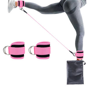 Sangles de cheville réglables en nylon et spandex, rembourrées, respirantes, durables, écologiques, avec anneau en D, pour musculation et gym - Product Image 6