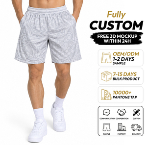 Custom <b>Men's</b> <b>White</b> Paisley Basketball <b>Shorts</b> Sublimation Printed Breathable 100% Polyester Elastic Waist Athletic Gym <b>Shorts</b> - Product Image 1