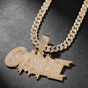Pendentif Hip Hop personnalisé en argent sterling 925, diamant moissanite taille ronde VVS, bijou statement streetwear unisexe - Product Image 5
