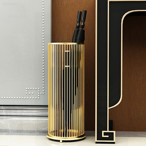 Handcrafted Modern Freestanding Rattan Umbrella Stand Natural Beige Woven Wholesale India - Product Image 5