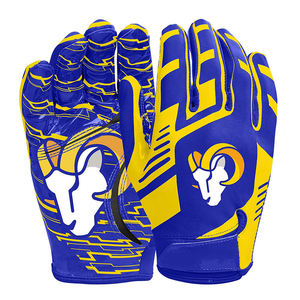 Guantes de Fútbol Americano de Cuero de Alta Calidad, Antideslizantes, Duraderos, Diseño Impermeable, Color y Logotipo Personalizables, Agarre Firme, Para Todas las Temporadas - Product Image 1
