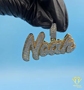 Hip Hop Custom Name Pendant <b>Iced</b> <b>Out</b> Moissanite Diamond Necklace Bling <b>Chain</b> Jewelry Gift - Product Image 3