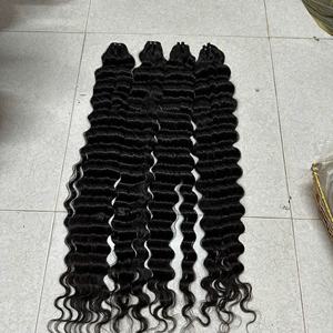 Extensión de cabello virgen a precio de fábrica, venta al por mayor, onda profunda suelta, paquete de cabello humano alineado con cutícula negra súper estirada Doble - Product Image 3