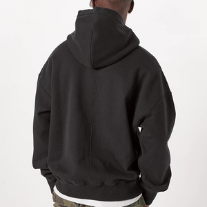 Sweat à capuche pour homme, coupe classique, 100% coton molletonné, avec poches, respirant, séchage rapide, hiver, décontracté, épaules tombantes - Product Image 4