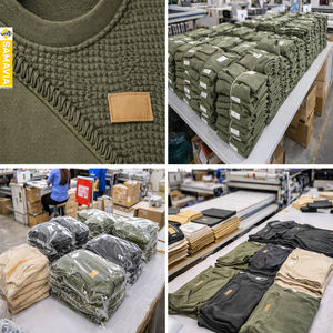 Ropa informal cálida de invierno para hombre, conjuntos de prendas de vestir exteriores de 2 piezas, ropa de descanso de punto transpirable que comprende suéteres, pantalones, patrón sólido - Product Image 4