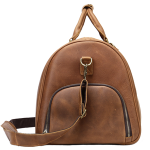 Sac de voyage en cuir véritable Crazy Horse personnalisé avec compartiment à chaussures, sac de week-end pour homme, sac de voyage en cuir pour homme - Product Image 3