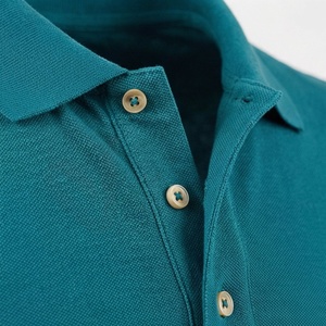 Polo en piqué 100 % coton pour homme, manches courtes, couleur turquoise, décontracté, respirant, coupe classique, design tricoté uni - Product Image 4