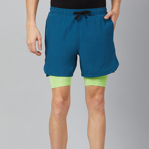 กางเกงขาสั้นออกกำลังกายสำหรับผู้ชายแบบ 2-in-1 กางเกงวิ่งออกกำลังกายพร้อมช่องใส่โทรศัพท์และช่องใส่ของด้านใน - Product Image 1