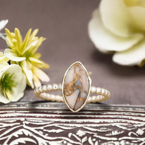 แหวนเงินแท้ 925 ประดับโอปอลสีชมพูทรงมาร์ควิส ขนาด 8x16 มม. สไตล์โบฮีเมียน สำหรับผู้หญิง เหมาะเป็นของขวัญงานแต่งงานหรือวันครบรอบ - Product Image 1