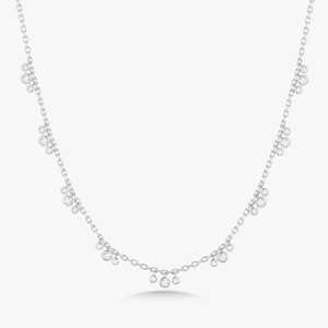 Collier pendentif en or massif 14 carats avec diamant rond serti clos, fermoir mousqueton, 16 pouces, pour superposition, usage quotidien, bijoux raffinés - Product Image 4