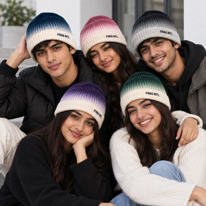 Bonnets en tricot dégradé de haute qualité avec logo brodé, casquette unisexe à revers côtelé, couvre-chef streetwear d'hiver, fournisseur B2B en gros USA - Product Image 5