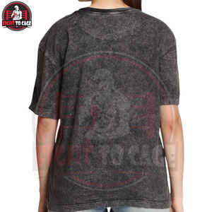 Nueva Llegada Camiseta de Algodón 100% de Alta Calidad con Lavado Ácido y Estampado Floral de Aves, de Manga Corta y Tejido Pesado para Mujer - Product Image 3