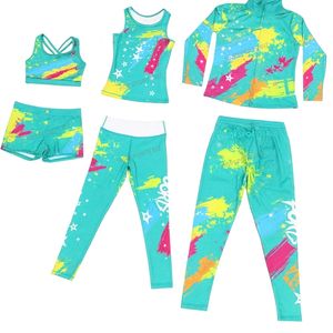 Sublimación de impresión personalizada al por mayor Niñas Ropa de práctica de porristas Sujetador y pantalones cortos personalizados Ropa de práctica de baile - Product Image 5