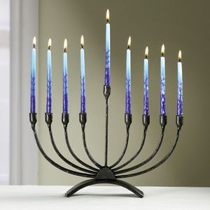 Luxury <b>Silver</b> Polished Metal Menorah Candle Holder Traditional Hanukkah Candelabra Elegant Table Display Decor - Product Image 4