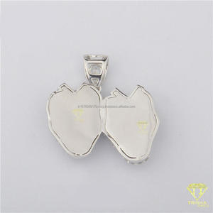 Collier pendentif masque Hip Hop avec diamant de laboratoire étincelant et design de bijoux de mode urbaine - Product Image 5