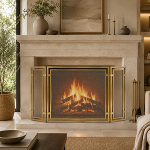 Más Vendido: Protector de Chimenea Metálico Plegable con Marco de Caja, Malla Resistente al Calor y Protección Contra Chispas, Escudo Moderno para Chimenea - Product Image 1