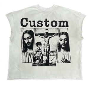 Custom DTG Printed Tank Top Distressed <b>Acid</b> <b>Wash</b> <b>T</b>-<b>Shirt</b> 100% Cotton Sleeveless Graphic Cropped <b>T</b> <b>Shirt</b> For Unisex Street Wear - Product Image 1