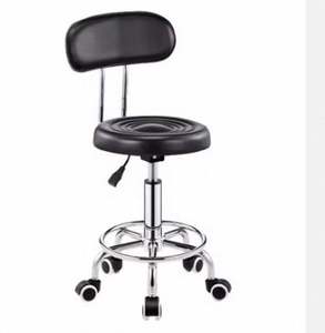 Chaise de barbier hydraulique réglable au design moderne, équipement hospitalier pour le travail des cils ou tabouret roulant de bar - Product Image 1