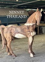 Animaux en bois Art Déco faits à la main, style artisanat populaire thaïlandais, en bois écologique, pour boîtes en bois et enseignes murales