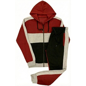 Nouvel ensemble de survêtement polaire chaud pour homme, avec blocs de couleur, pour l'hiver, comprenant un sweat à capuche et un pantalon de jogging, tenue de sport décontractée pour homme - Product Image 5