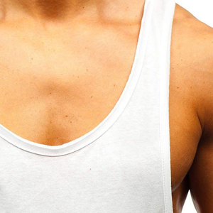 OEM Custom Logo High Quality Knitted Breathable Cotton <b>Mens</b> Stringer Tank Top Plus Size Gym Workout <b>Singlet</b> Muscle Shirt Quick - Product Image 4