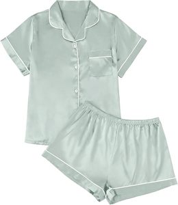 Pyjama pour femmes, personnalisé, printemps, été, automne, hiver, robe de nuit, longueur genou, manches courtes, pyjama à motifs de dessins animés, respirant, séchage rapide - Product Image 3