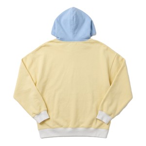 Sweat-shirt à capuche rayé pour femme, doublure polaire jaune personnalisée, coupe oversize, manches longues, avec lettrage, vente en gros - Product Image 2