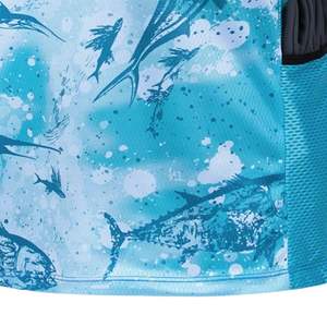 Camiseta de Pesca con Protección Solar Anti UV Sublimada de Diseño Personalizado OEM, Camiseta de Pesca UPF de Spandex/Poliéster que Absorbe la Humedad - Product Image 6