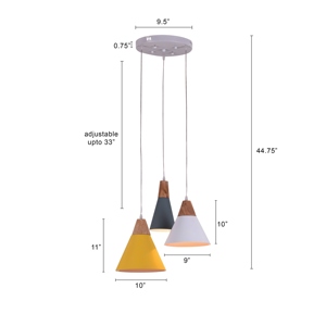 Wholesale macaron pendant <b>light</b> custom multi head hanging lamp manufacturer offers bulk nordic 3 <b>light</b> <b>cluster</b> ceiling fixture - Product Image 2