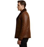 Manteau d'hiver pour homme en cuir de vache véritable, doublé de fourrure, écologique, coupe-vent, multi-poches, marron, fabricant OEM ODM en gros