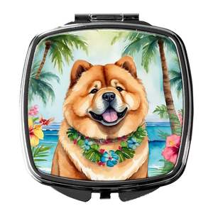 Compact Folding Handheld <b>Makeup</b> <b>Mirror</b> for Women and Girls Chow Chow Luau Decorative Travel Gift Pocket Size - Product Image 1