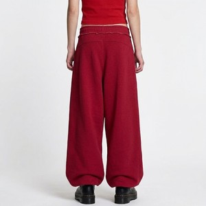 Pantalones Deportivos Extra Grandes de Color Rojo Intenso, Corte Holgado y Relajado, Forro Polar Suave, Cintura Elástica, Estilo Urbano Minimalista, OEM - Product Image 2