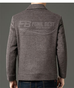 Chaqueta Casual de Negocios para Hombre, de Alta Calidad, con Forro Polar a Cuadros, Cierre de Cremallera, Logotipo Frontal, Corte Ajustado, Impermeable, Servicios OEM - Product Image 3